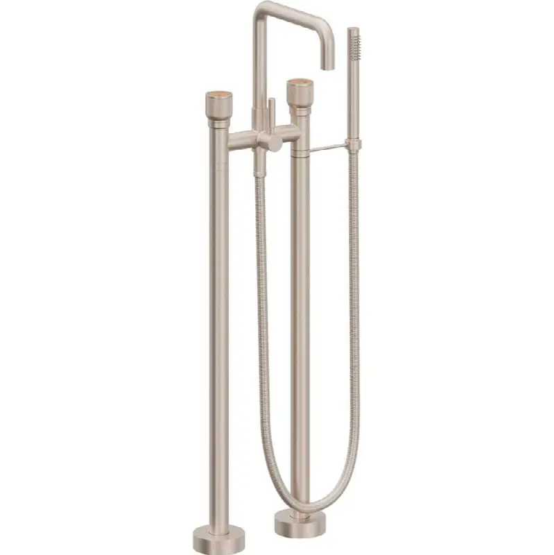 Contemporary Floor Mount Tub Filler - Quad Spout