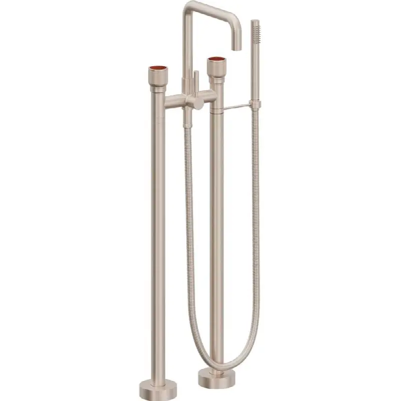 Contemporary Floor Mount Tub Filler - Quad Spout