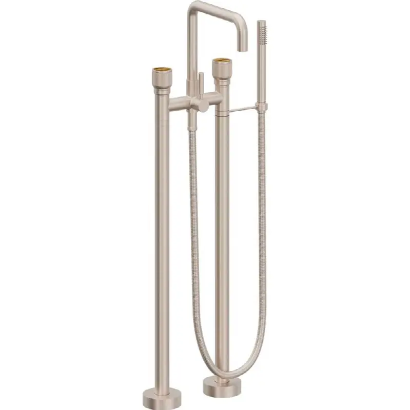 Contemporary Floor Mount Tub Filler - Quad Spout