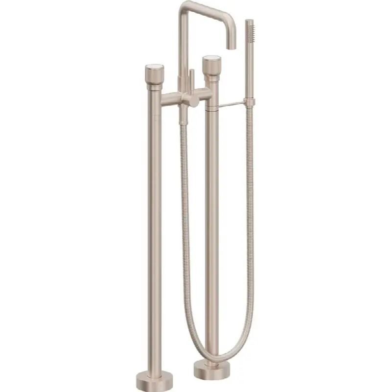 Contemporary Floor Mount Tub Filler - Quad Spout