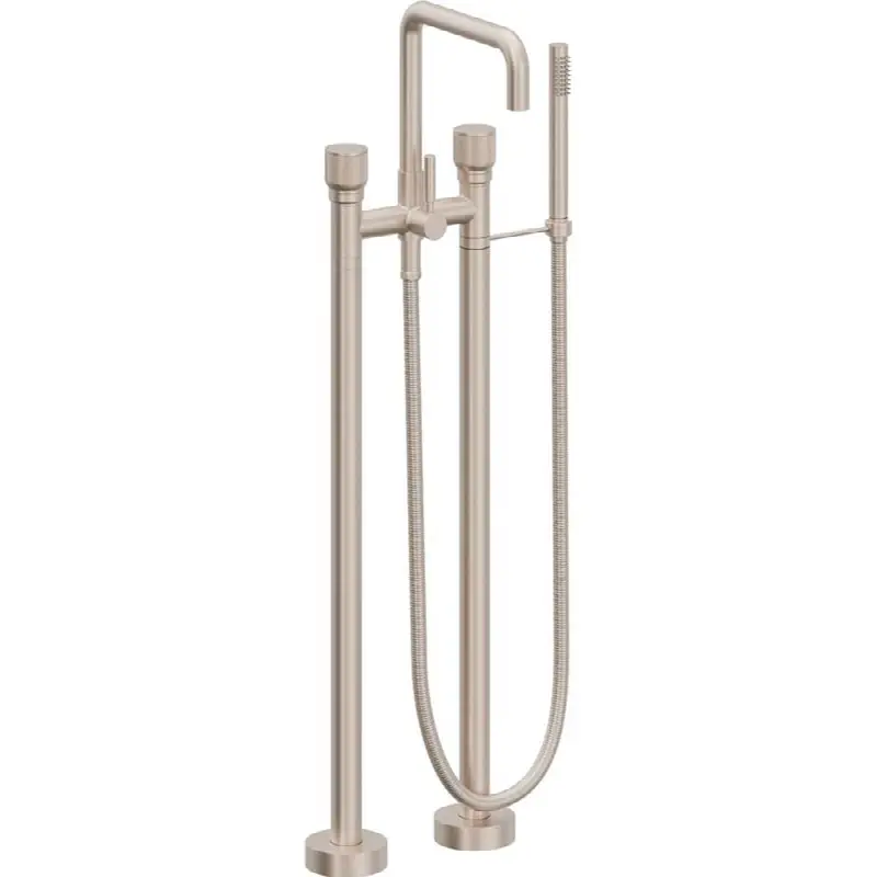 Contemporary Floor Mount Tub Filler - Quad Spout