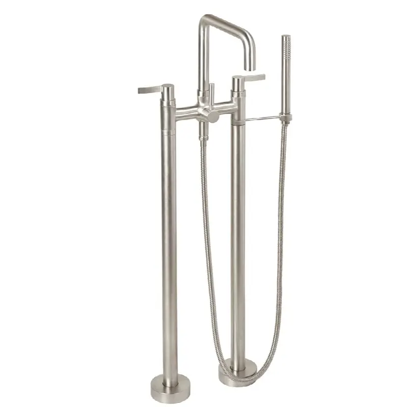 Contemporary Floor Mount Tub Filler - Quad Spout