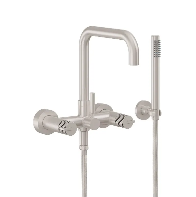 Contemporary Wall Mount Tub Filler - Quad Spout