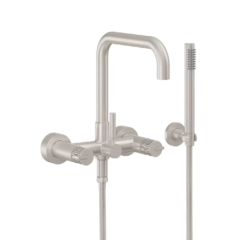 Contemporary Wall Mount Tub Filler - Quad Spout