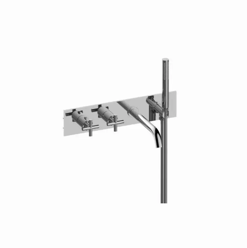 M.E./Terra Wall-Mounted M-Series Thermostatic System - Tub Spout and Handshower (Trim)