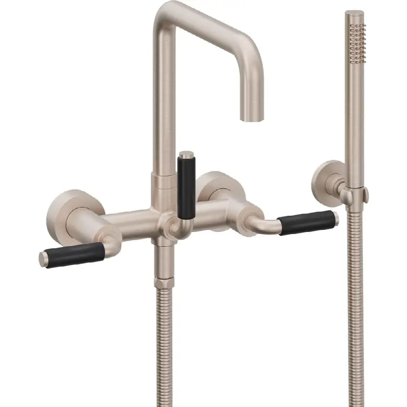 Contemporary Wall Mount Tub Filler - Quad Spout