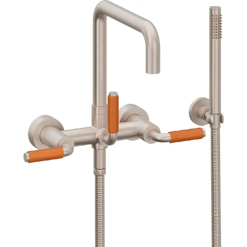 Contemporary Wall Mount Tub Filler - Quad Spout