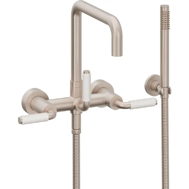 Contemporary Wall Mount Tub Filler - Quad Spout