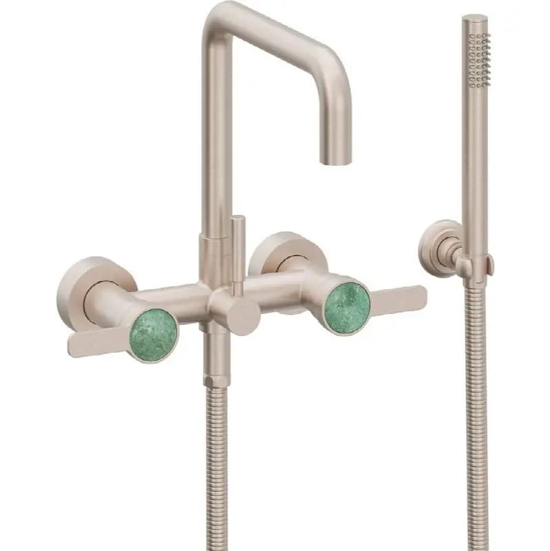 Contemporary Wall Mount Tub Filler - Quad Spout