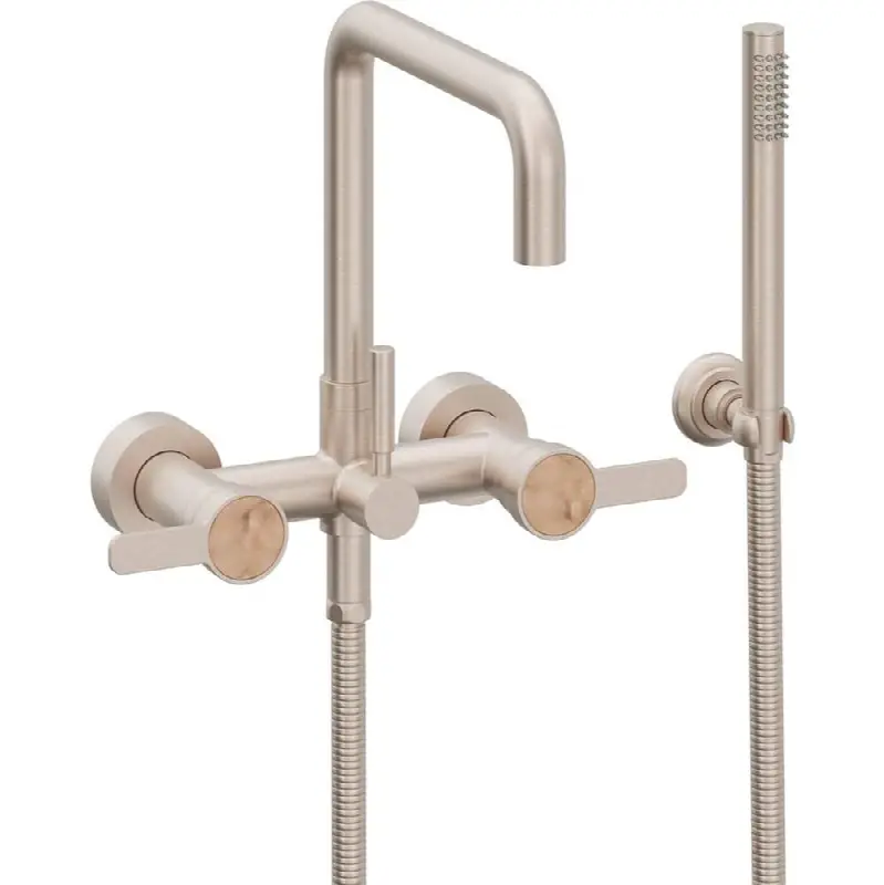 Contemporary Wall Mount Tub Filler - Quad Spout