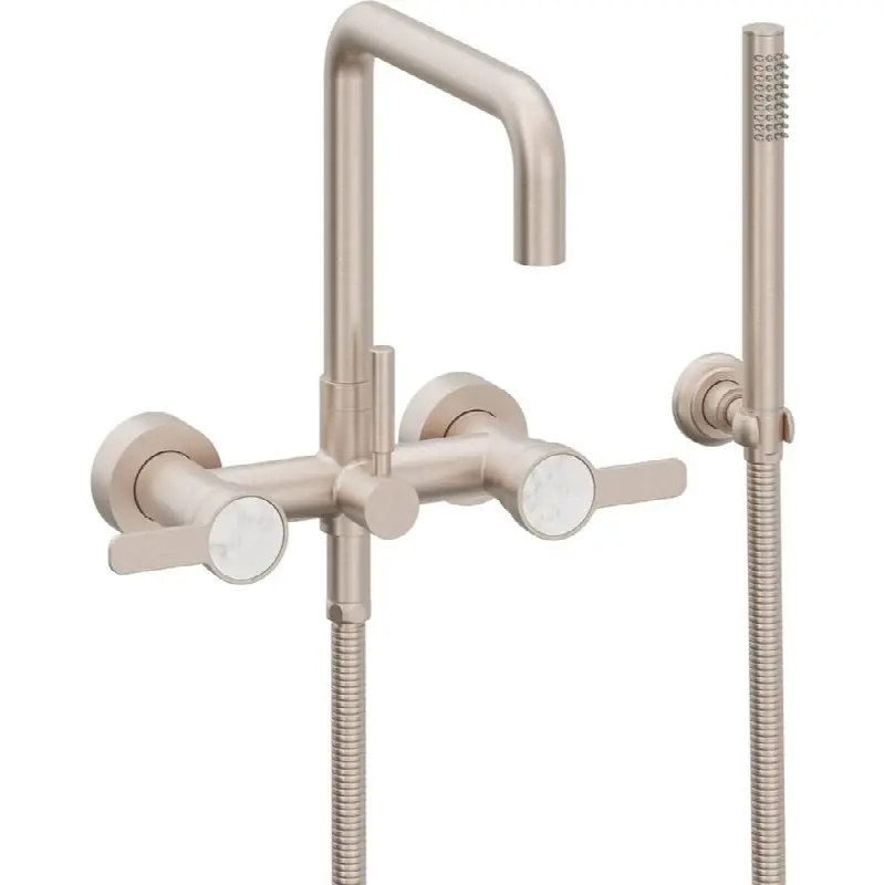 Contemporary Wall Mount Tub Filler - Quad Spout