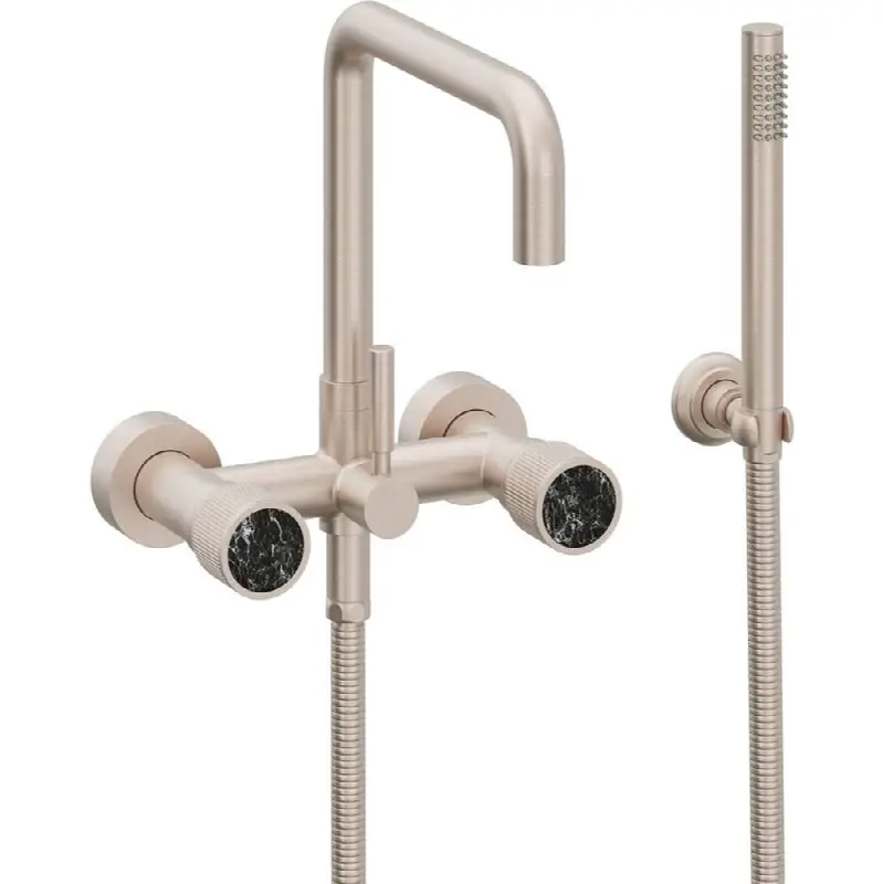 Contemporary Wall Mount Tub Filler - Quad Spout