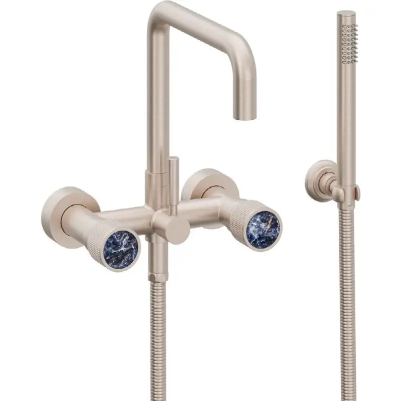 Contemporary Wall Mount Tub Filler - Quad Spout