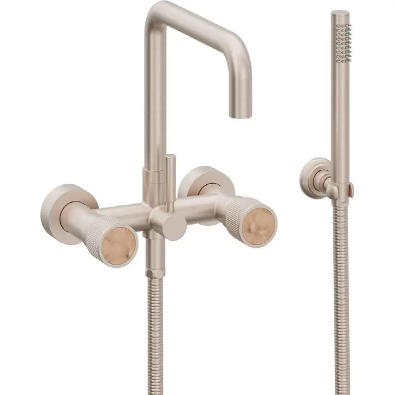 Contemporary Wall Mount Tub Filler - Quad Spout