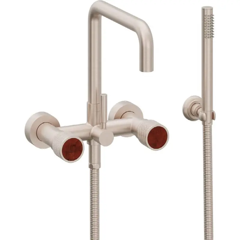 Contemporary Wall Mount Tub Filler - Quad Spout