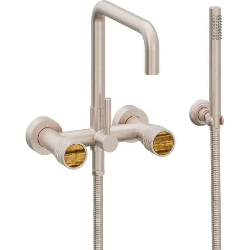 Contemporary Wall Mount Tub Filler - Quad Spout