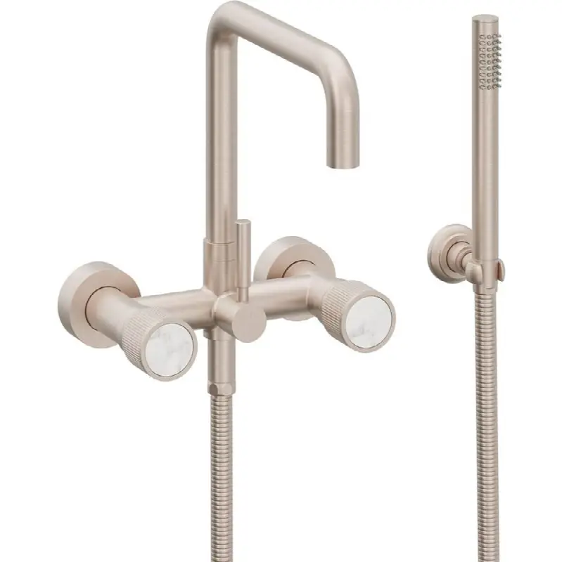Contemporary Wall Mount Tub Filler - Quad Spout