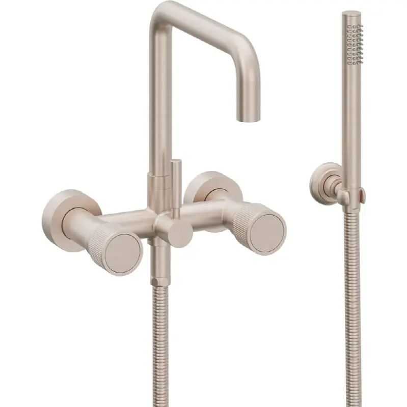Contemporary Wall Mount Tub Filler - Quad Spout