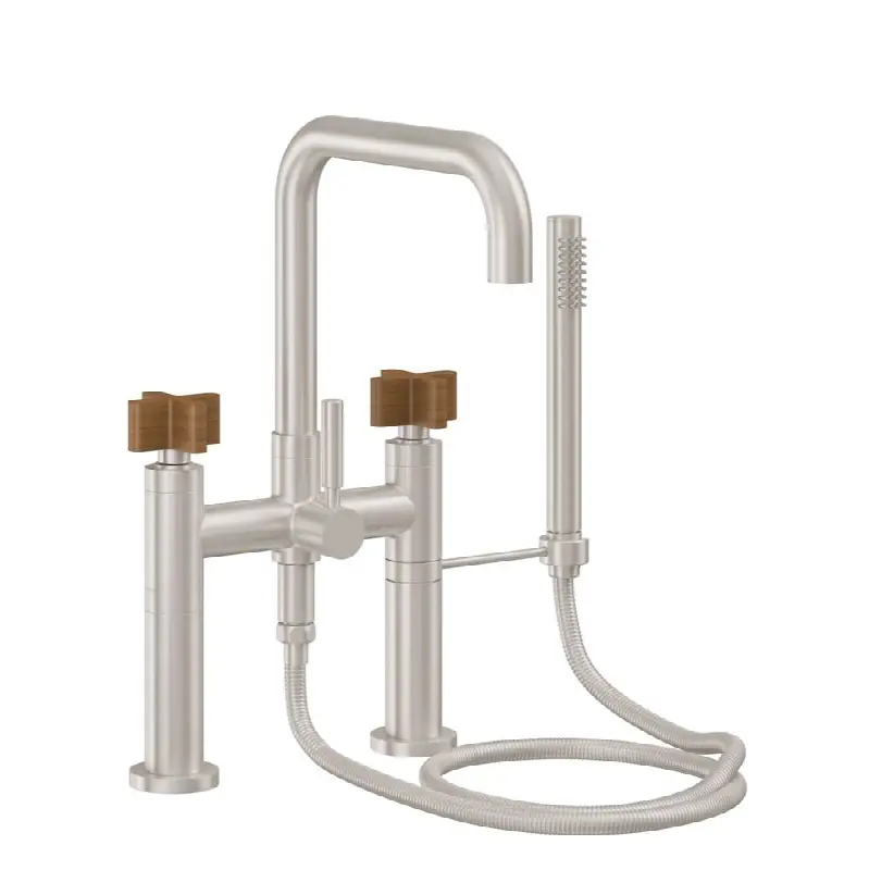 Contemporary Deck Mount Tub Filler - Quad Spout