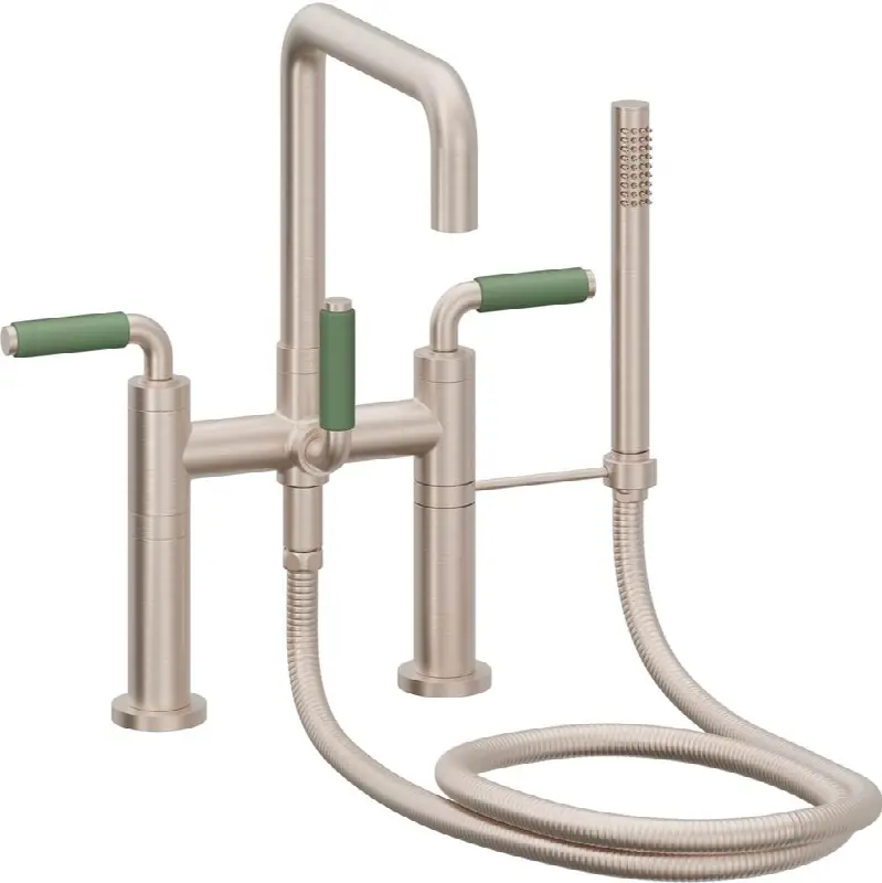 Contemporary Deck Mount Tub Filler - Quad Spout