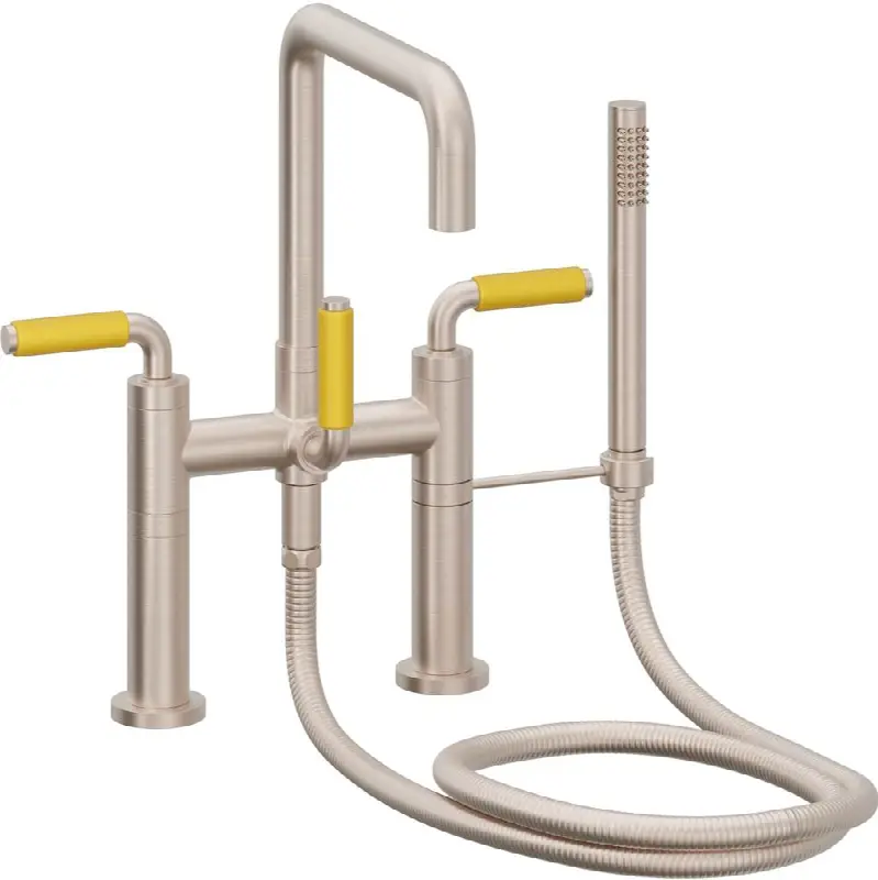 Contemporary Deck Mount Tub Filler - Quad Spout