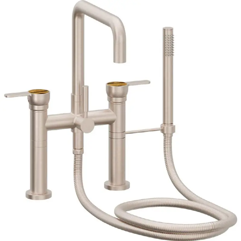 Contemporary Deck Mount Tub Filler - Quad Spout
