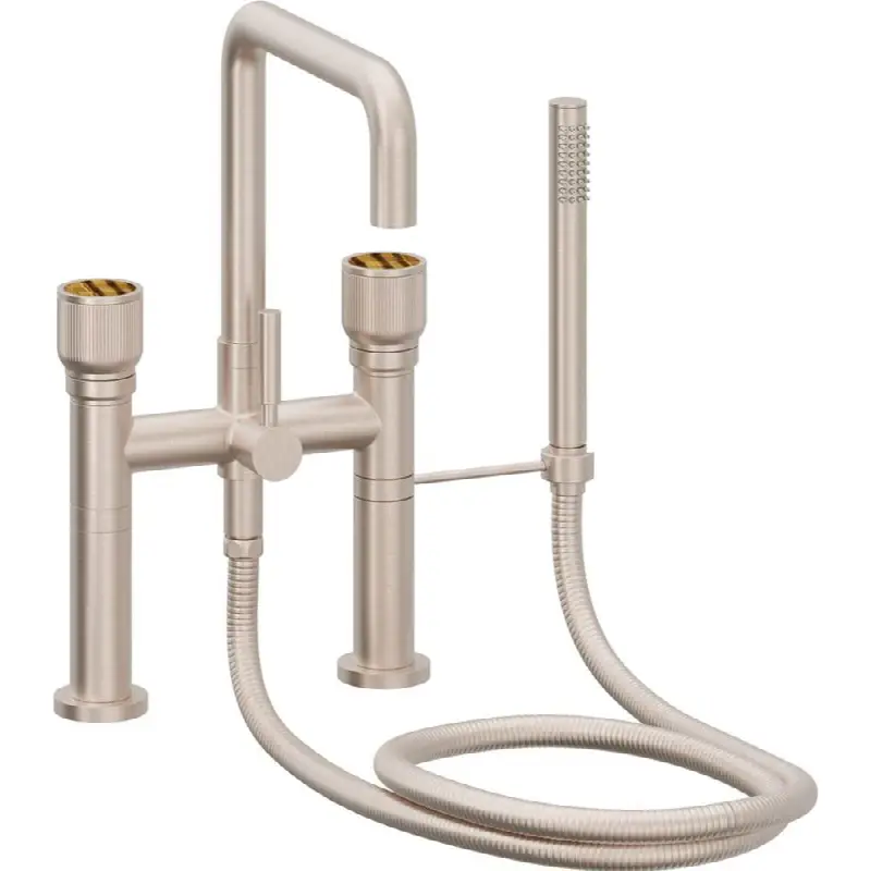 Contemporary Deck Mount Tub Filler - Quad Spout