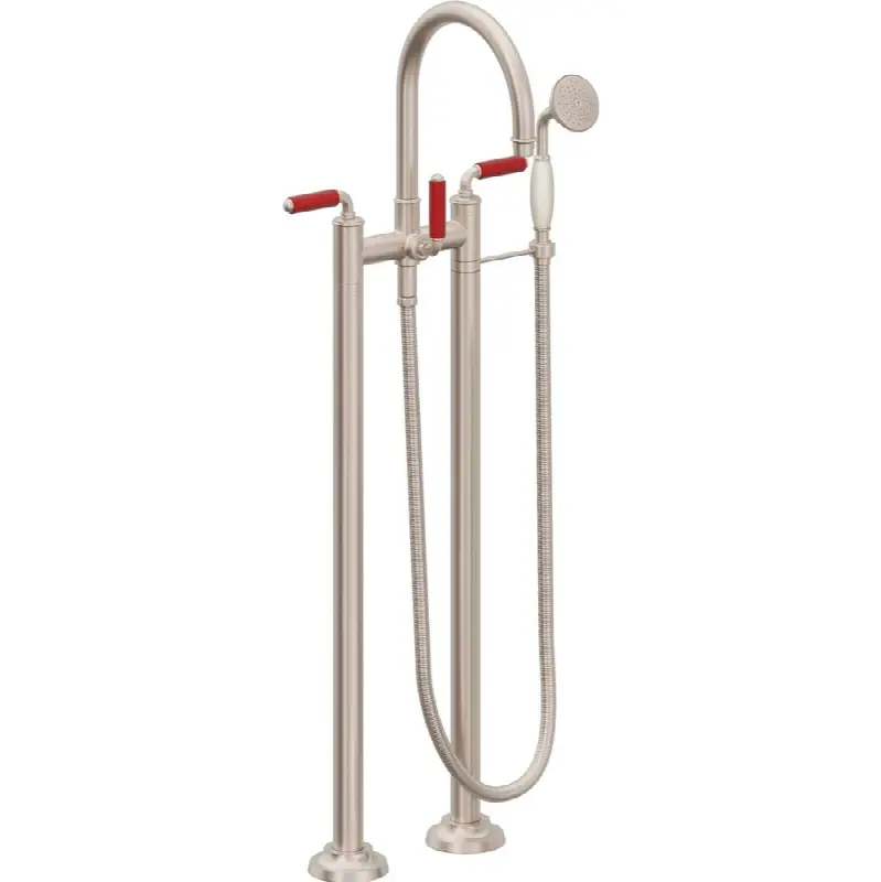 Traditional Floor Mount Tub Filler - Arc Spout