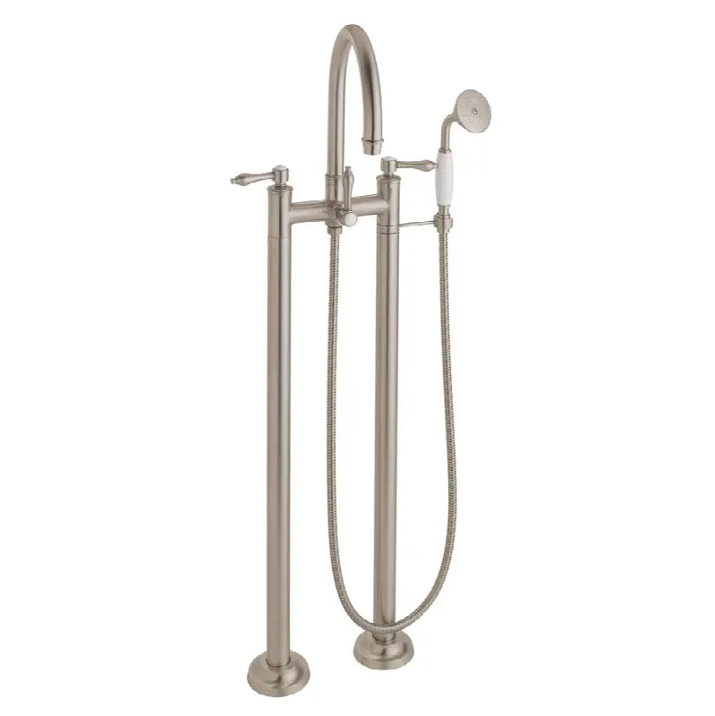 Traditional Floor Mount Tub Filler - Arc Spout