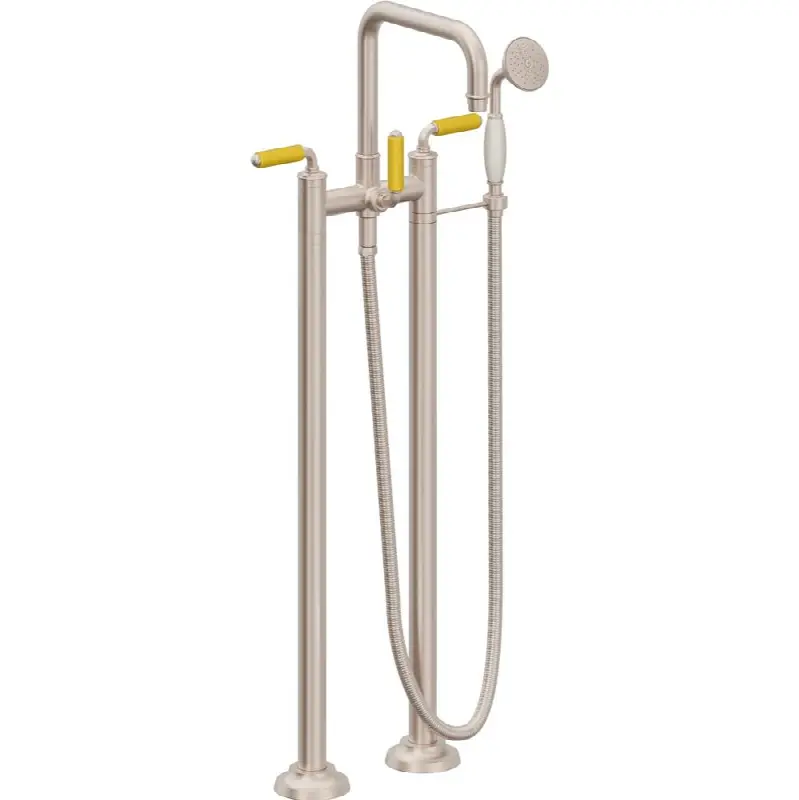 Traditional Floor Mount Tub Filler - Quad Spout