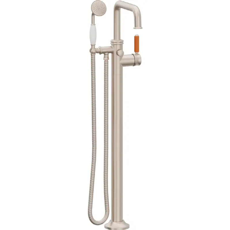 Traditional Single Hole Floor Mount Tub Filler - Quad Spout