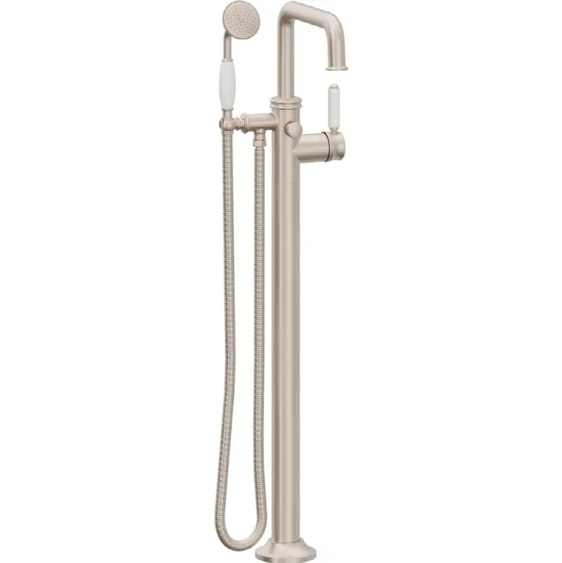 Traditional Single Hole Floor Mount Tub Filler - Quad Spout