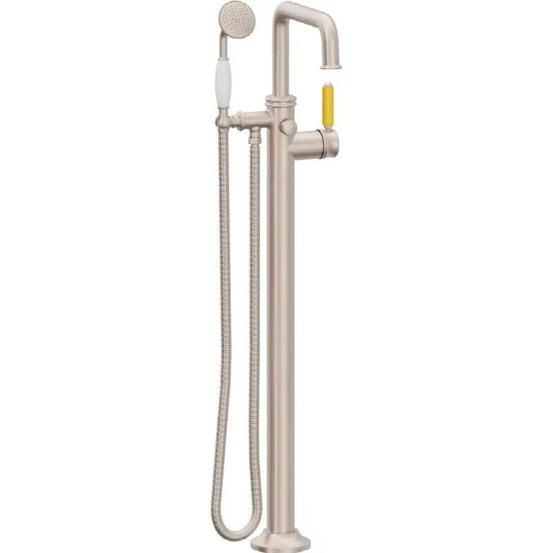 Traditional Single Hole Floor Mount Tub Filler - Quad Spout
