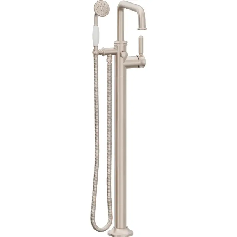 Traditional Single Hole Floor Mount Tub Filler - Quad Spout