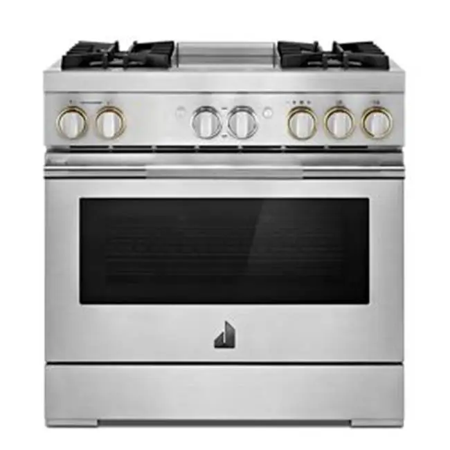 36" Pro-Range Dual Fuel, Rise Style, Griddle, 2-20K, 15K, 5K, Dual Fan Multi-Mode True Convection