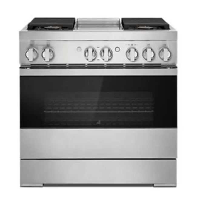 36" Pro-Range Dual Fuel, Noir Style, Griddle, 2-20K, 15K, 5K, Dual Fan Multi-Mode True Convection