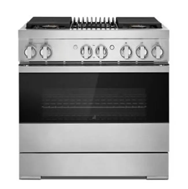 36" Pro-Range Dual Fuel, Noir Style, Grill, 2-20K, 15K, 5K, Dual Fan Multi-Mode True Convection