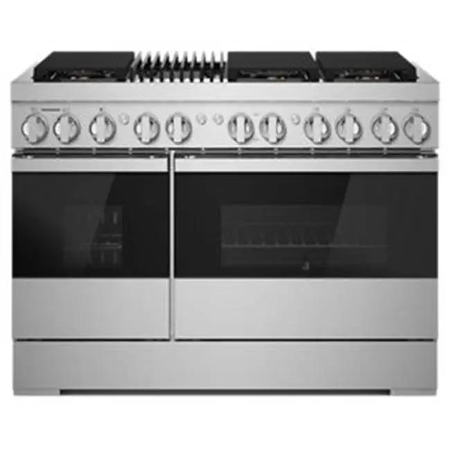 48" Pro-Range Dual Fuel, Noir Style, Grill, 3-20K, 2-15K, 5K, Dual Fan Multi-Mode True Convection