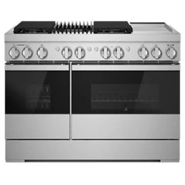 48" Pro-Range Dual Fuel, Noir Style, Grill/Griddle, 2-20K, 15K, 5K, Dual Fan Multi-Mode True Convection