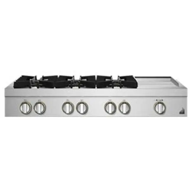 48" Rangetop, Rise Style, Griddle, 3-20K, 2-15K, 5K-500 Simmer