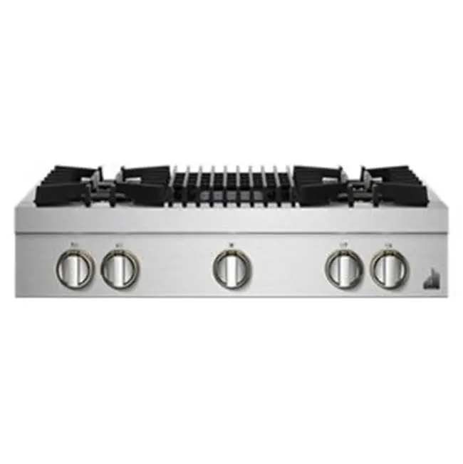 36" Rangetop, Rise Style, Grill, 2-20K, 15K, 5K-500 Simmer