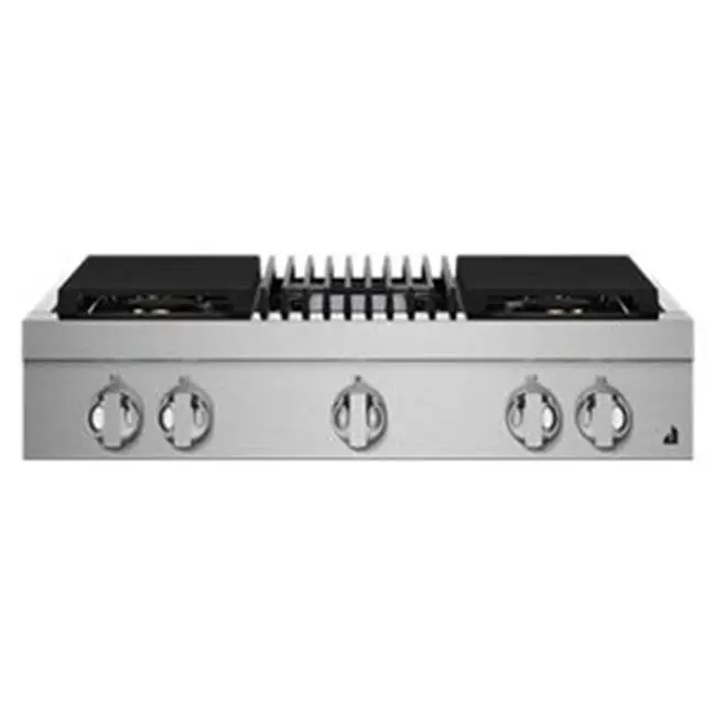 36" Rangetop, Noir Style, Grill, 2-20K, 15K, 5K-500 Simmer