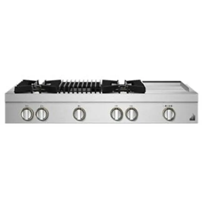 48" Rangetop, Rise Style, Griddle/Grill, 2-20K, 15K, 5K-500 Simmer