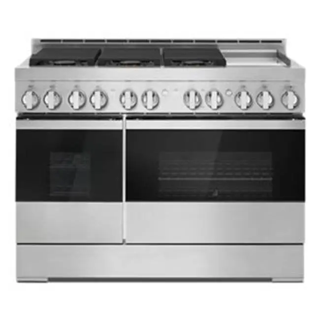 48" Pro-Range Gas, Noir Style, Griddle, 3-20K, 2-15K, 5K, Dual Fan Multi -Mode True Convection