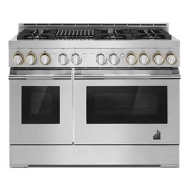 48" Pro-Range Gas, Steam, Rise Style, Griddle, 3-20K, 2-15K, 5K, Dual Fan Multi-Mode True Convection
