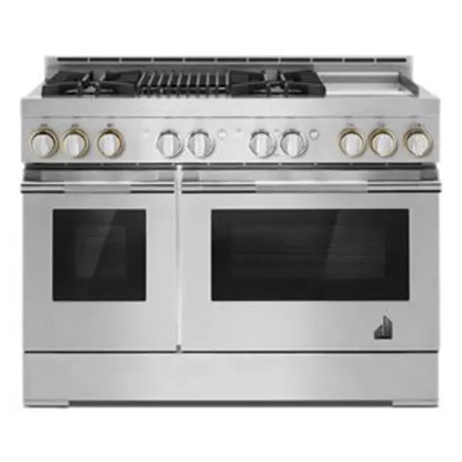 48" Pro-Range Gas, Rise Style, Grill/Griddle, 2-20K, 15K, 5K, Dual Fan Multi-Mode True Convection
