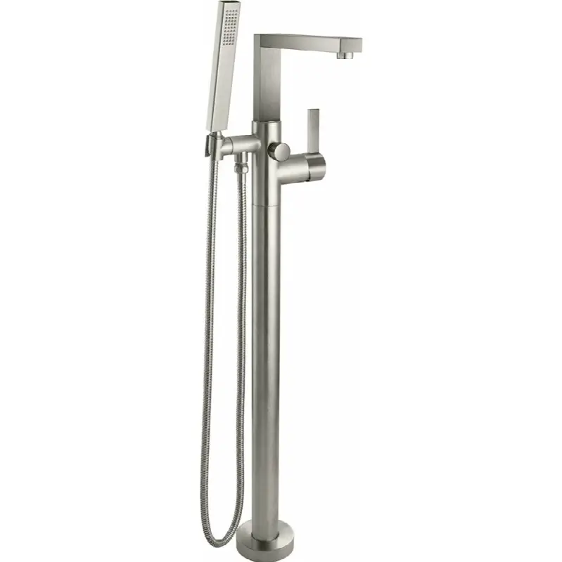 Modern Single Hole Floor Mount Tub Filler