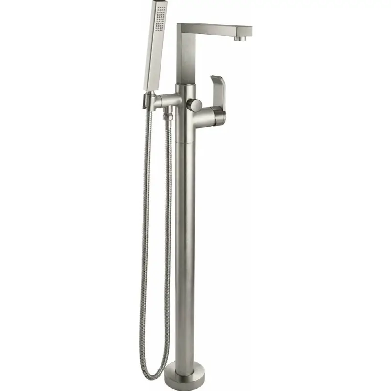 Modern Single Hole Floor Mount Tub Filler