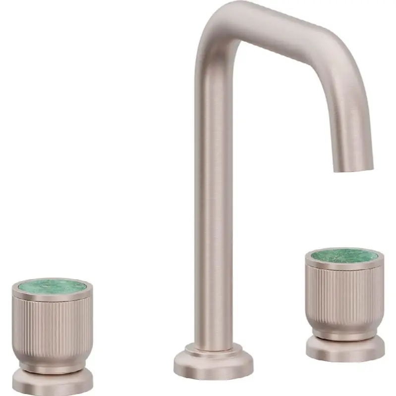 8" Widespread Lavatory Faucet - Quad Spout with Green Stone Insert