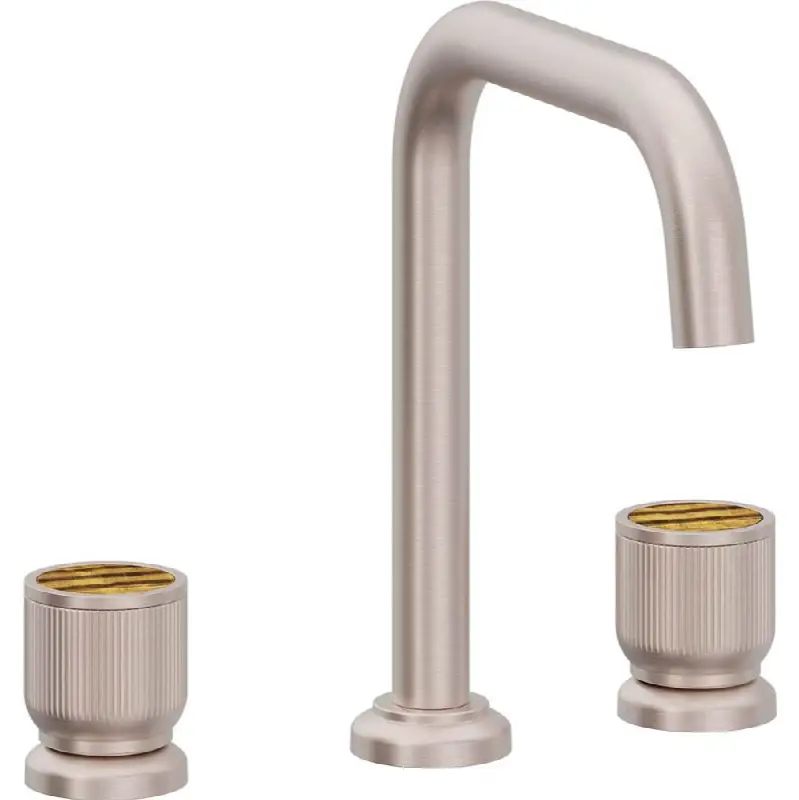 8" Widespread Lavatory Faucet - Quad Spout with Brown Stone Insert